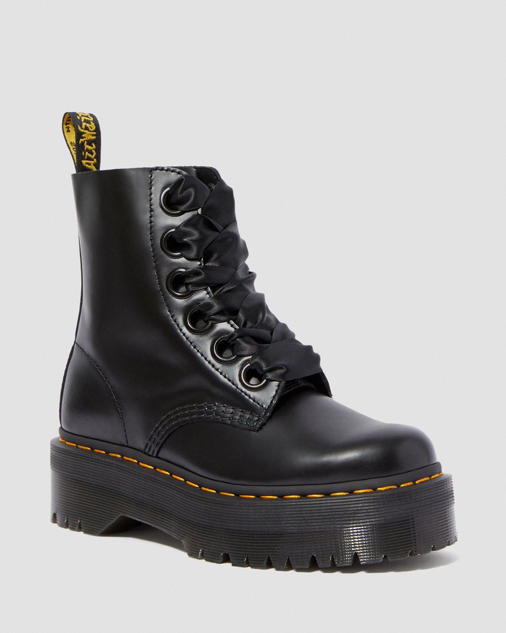 Dr Martens Molly Kožené Topánky Na Platforme Damske ( Čierne ) SK 152-NUREKC